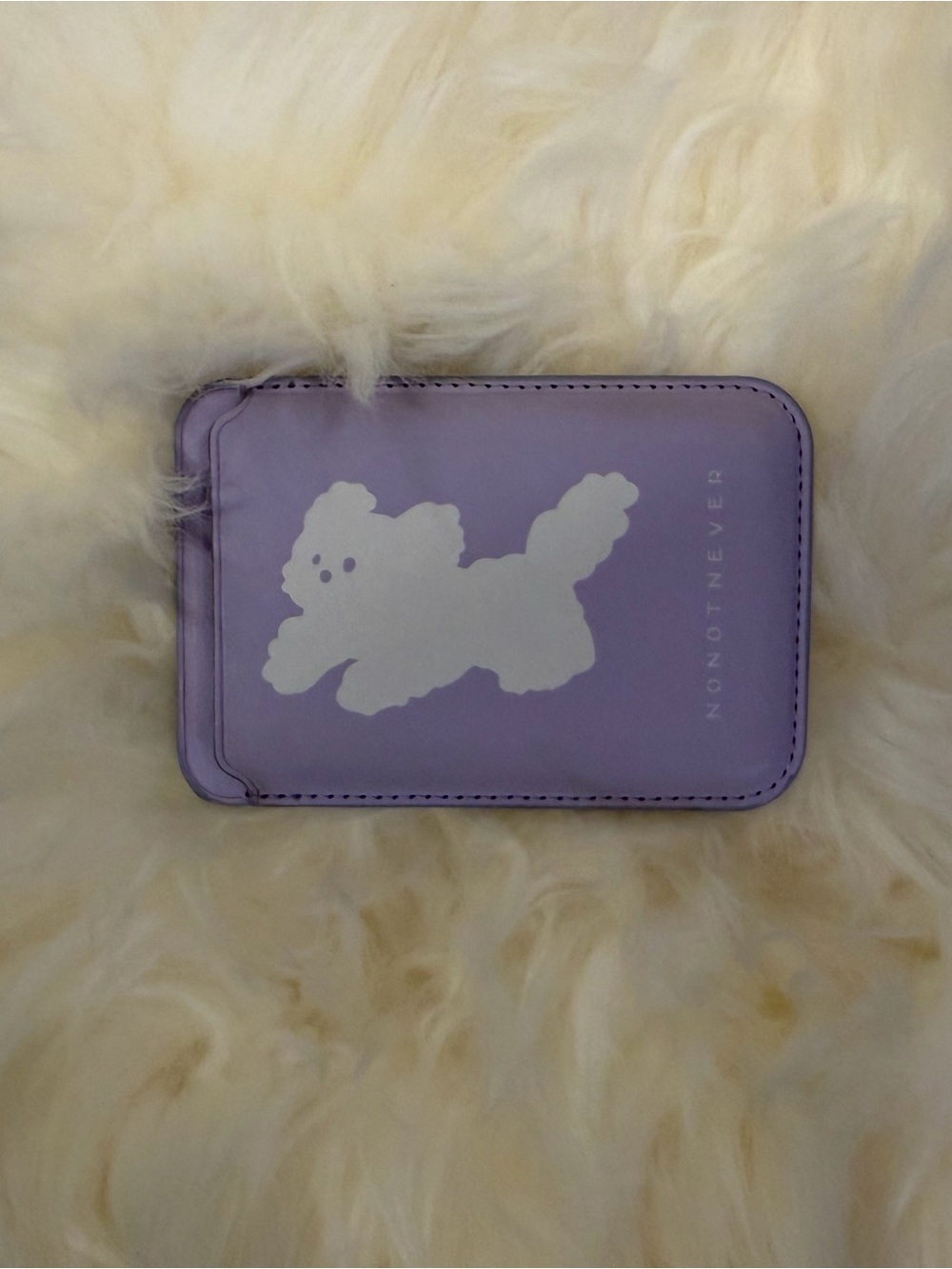 Authentic K-pop Korean Lavender iPhone Rabbit Card Wallet Case